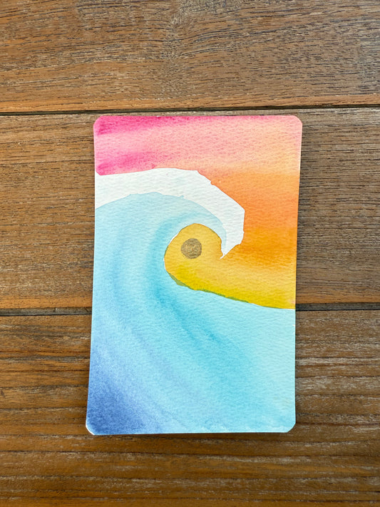 Dubai Dawn Waters – A6 Mini Seascape Painting