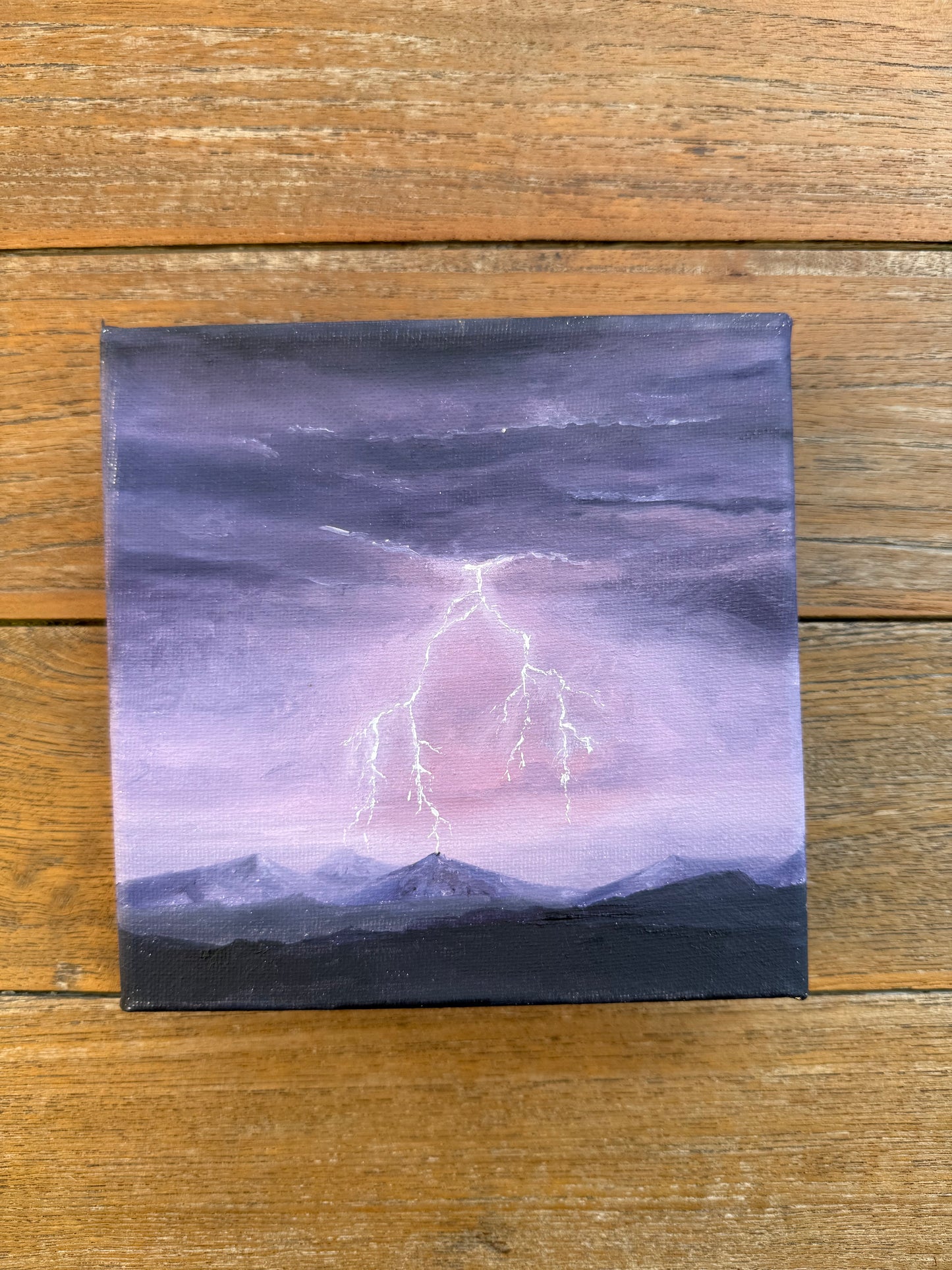 The Lightning Trio – Stormscape Mini Oil Paintings